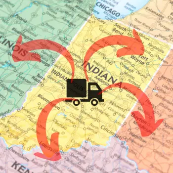 Map of Indiana with truck routes