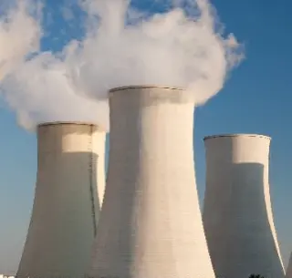 Three power plant silos