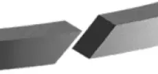 Close-up of custom piston ring end style with angled joint for optimized sealing performance