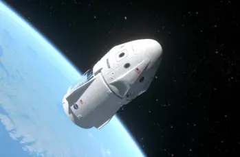 Spacecraft in Earth orbit representing aerospace applications for custom piston rings and sealing components